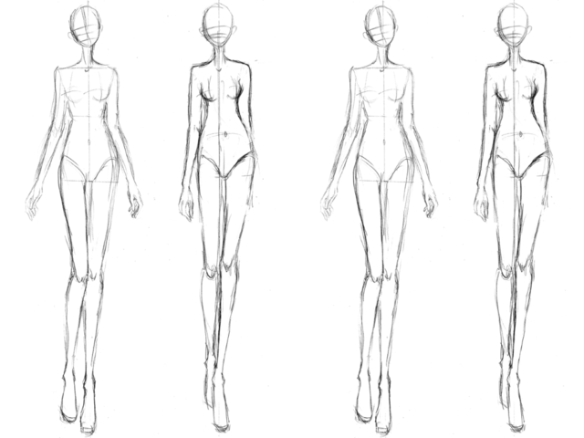 7 Model Figure Sketch | Free Vectors | Free Images | 123Freevectors